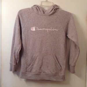 Champion gray hooded sweatshirt